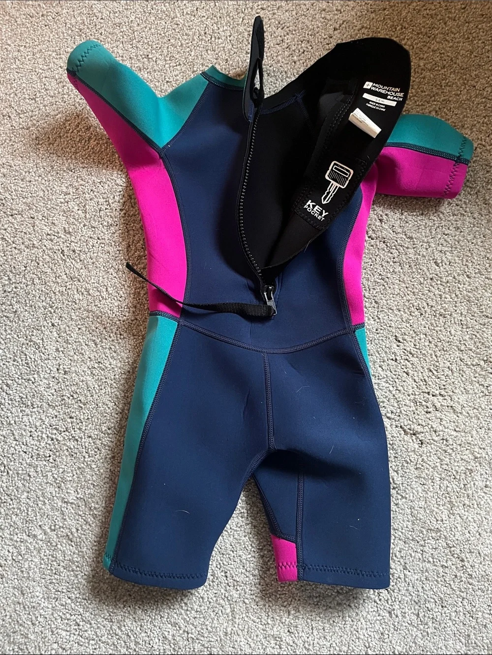 Kids Shorty Wetsuit - Teal, Pink, Navy
